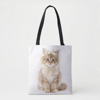 "Fluffy Flower Crown Queen Tote Bag