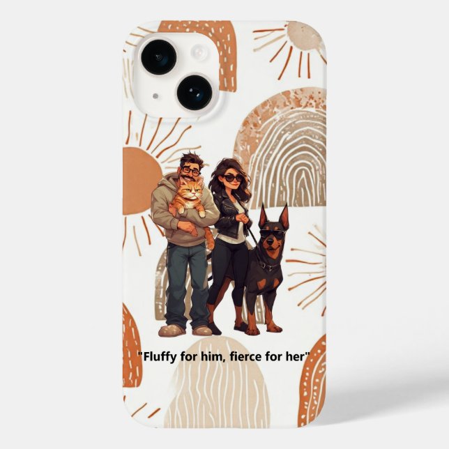 "Fluffy for him, fierce for her." Case-Mate iPhone Case (Back)