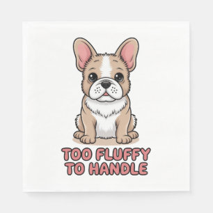 Fluffy French Bulldog Too Fluffy to Handle Napkin