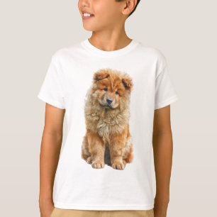 Fluffy Golden Chow Chow Puppy Portrait Kids T-Shirt