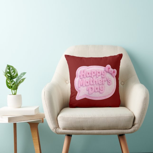 Fluffy Gradient Mother’s Day Throw Pillow (Chair)