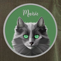 Fluffy Grey Chat - Nebelung race - Nom personnalis