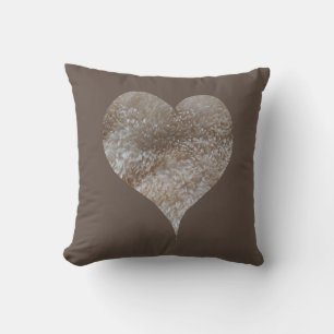 Fluffy heart  throw pillow
