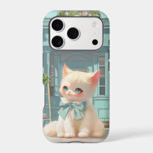 Fluffy Kitten avec Blue Bow à la pâtisserie