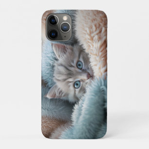 Fluffy Kitten in a Soft Blanket iPhone 11 Pro Case