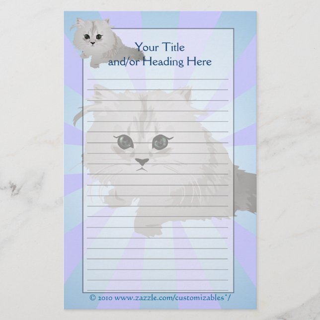 Fluffy Kitten Stationery (Front)
