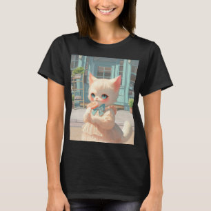 Fluffy Kitten with Lollipop at Pastry Shop T-Shirt