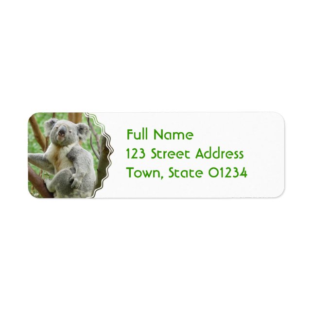 Fluffy Koala  Mailing Labels (Front)