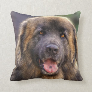 Fluffy Leonberger dog Throw Pillow