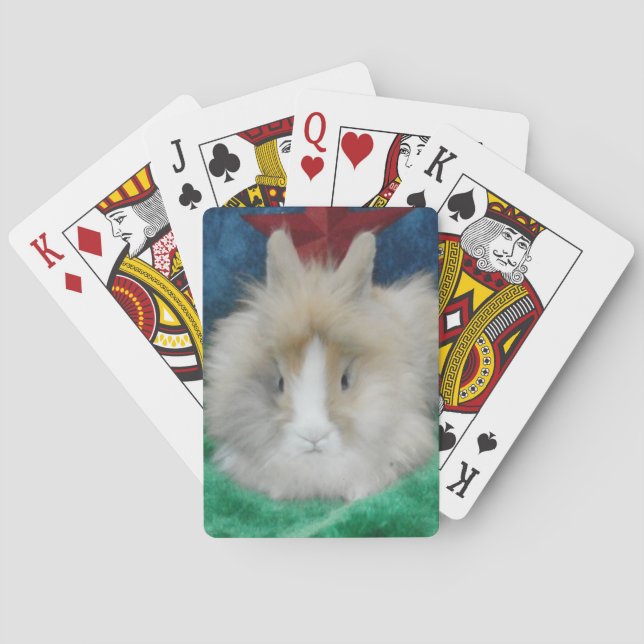 Fluffy Lionhead Bunny Rabbit Playing Cards (Back)