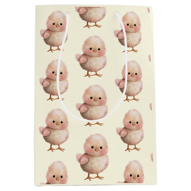 Fluffy Little Chick | Cute Spring & Easter Animal  Medium Gift Bag (Front)