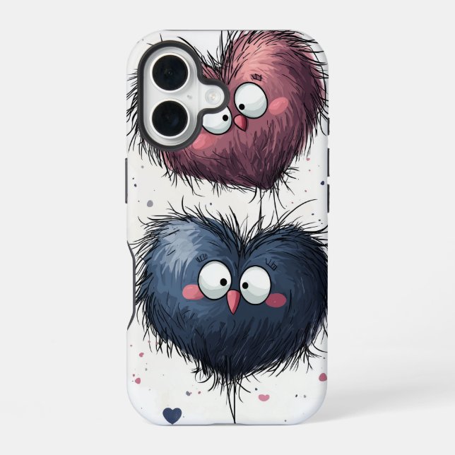 Fluffy Love Duo - Cute Anime Phone Case (Back)