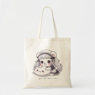 Fluffy Maid Bear - Cute Long Hair & Sweet Outfit Tote Bag