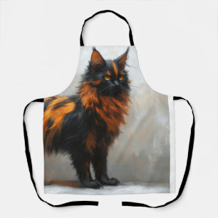 Fluffy maine coon cat apron