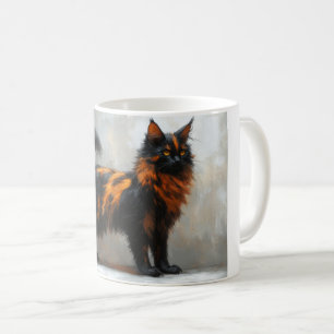 Fluffy maine coon cat coffee mug