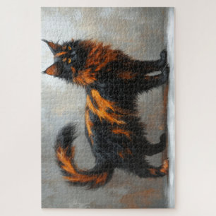 Fluffy maine coon cat  jigsaw puzzle