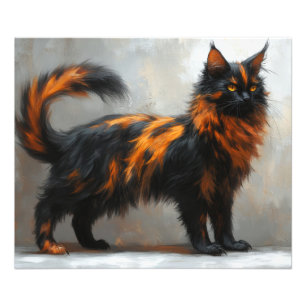 Fluffy maine coon cat  photo print