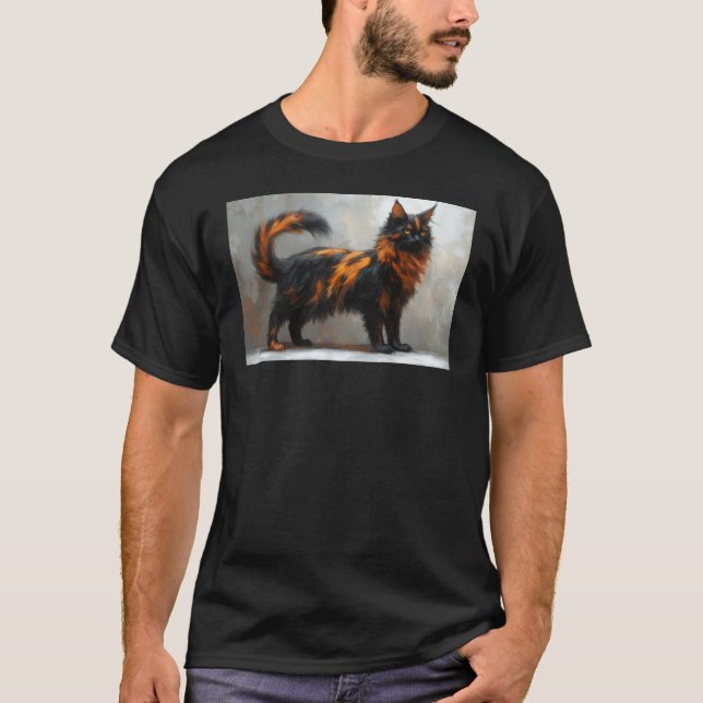 Fluffy maine coon cat  T-Shirt (Front)