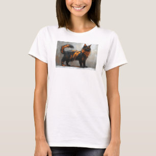 Fluffy maine coon cat  T-Shirt