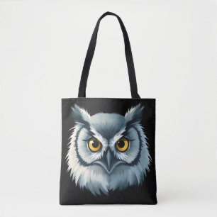 Fluffy Owl with Expressive Eyes Tote Bag