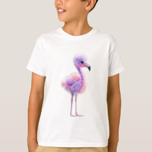 Fluffy Pastel Purple Flamingo Kids T-Shirt