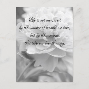 Fluffy Peony Life Quote Postcard