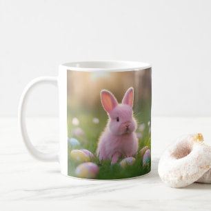 Fluffy Pink Bunny Easter Coffee Mug
