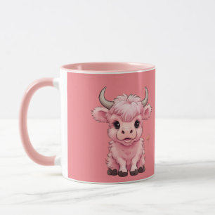 Fluffy Pink Highlands Scottish Cow Mug