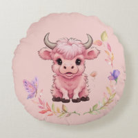 Fluffy Pink Highlands Scottish Cow