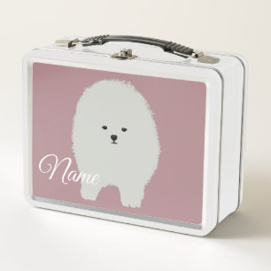 Fluffy Pomeranian Dog Metal Lunch Box