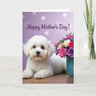 Fluffy Pup Mothers Day Card