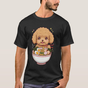 Fluffy Pup Slurping Noodles Egg Narutomaki Cozy Fu T-Shirt