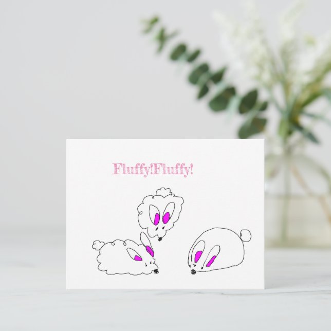 Fluffy rabbits card (Standing Front)