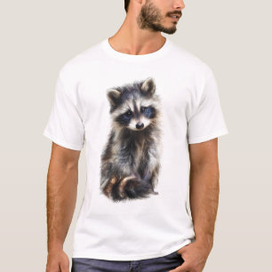 Fluffy Raccoon Forest Bandit Men T-Shirt