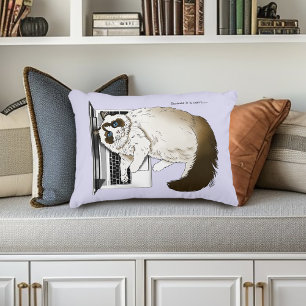 Fluffy Ragdoll Cat Lavender Laptop Funny Accent Pillow