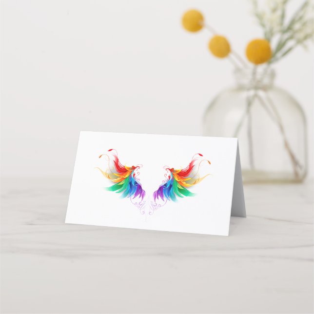 Fluffy Rainbow Wings Appointment Card (Front)