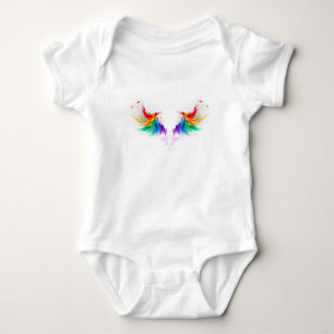 Fluffy Rainbow Wings Baby Bodysuit