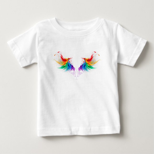 Fluffy Rainbow Wings Baby T-Shirt (Front)