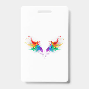 Fluffy Rainbow Wings Badge