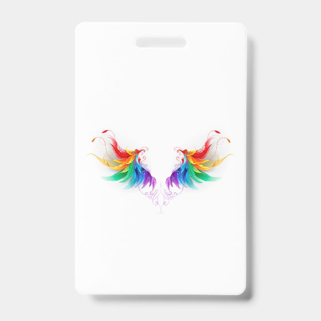 Fluffy Rainbow Wings Badge (Front)
