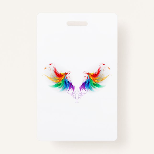 Fluffy Rainbow Wings Badge (Front)