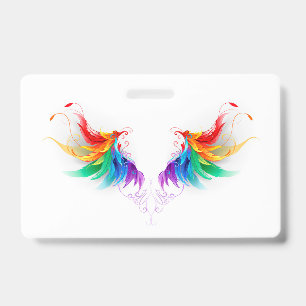 Fluffy Rainbow Wings Badge