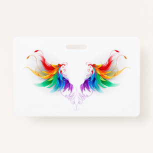 Fluffy Rainbow Wings Badge