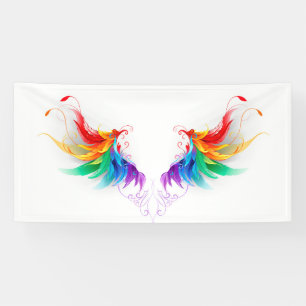 Fluffy Rainbow Wings Banner