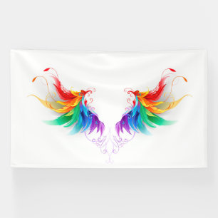 Fluffy Rainbow Wings Banner