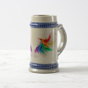 Fluffy Rainbow Wings Beer Stein