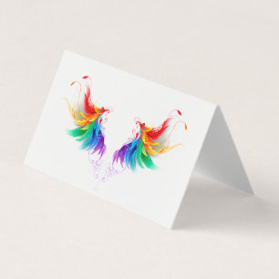 Fluffy Rainbow Wings Business Card