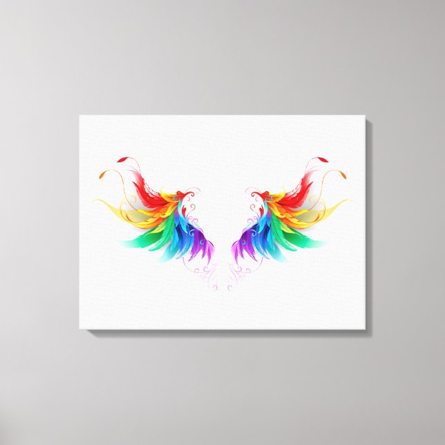 Fluffy Rainbow Wings Canvas Print (Front)