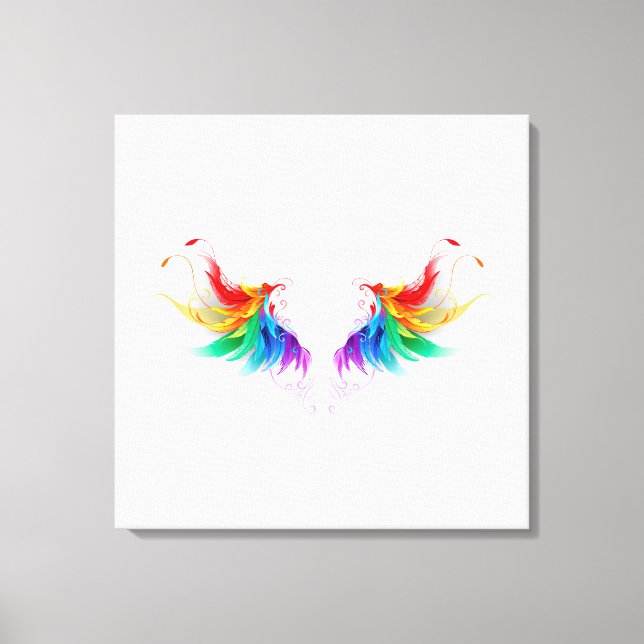 Fluffy Rainbow Wings Canvas Print (Front)