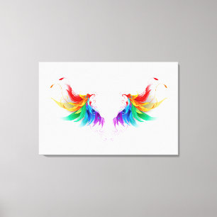 Fluffy Rainbow Wings Canvas Print